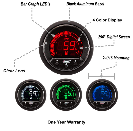 2-1/16" Premium Evo Electrical Fuel Level Gauge