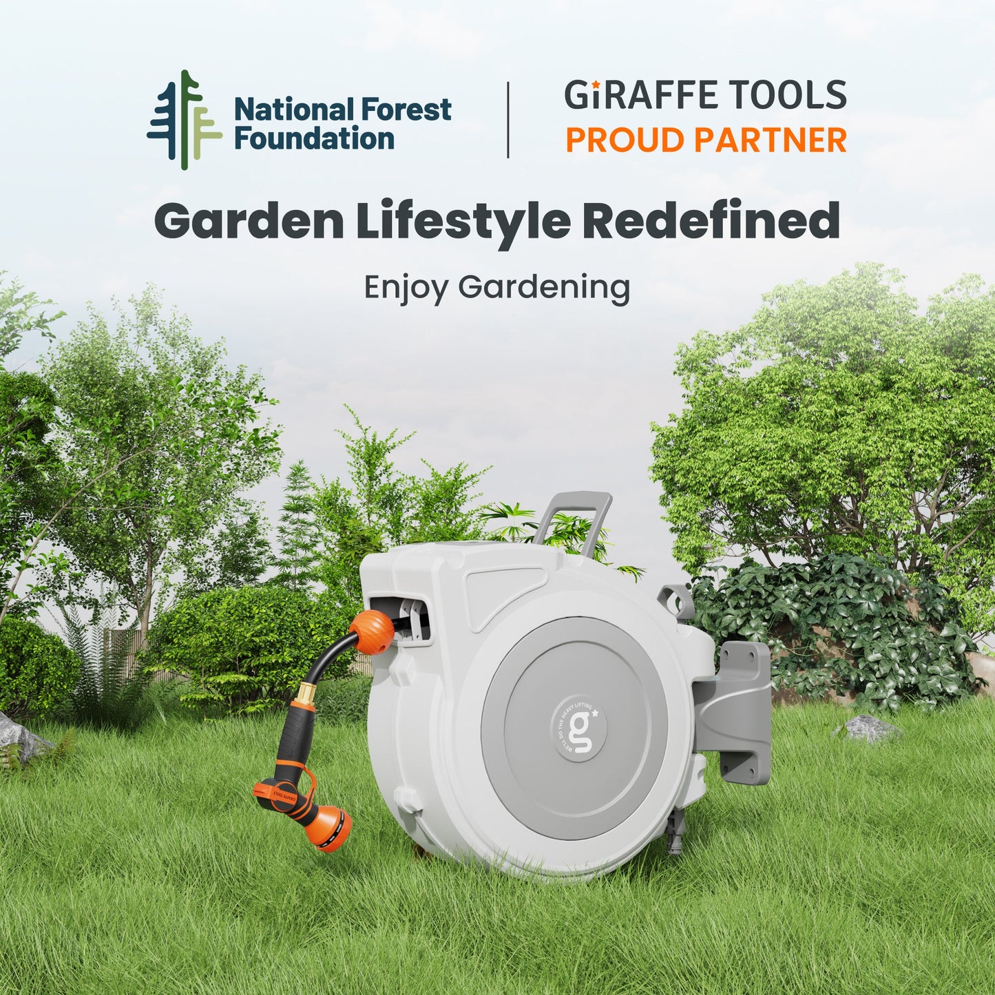 Retractable Garden Hose Reel-1/2 in-65ft