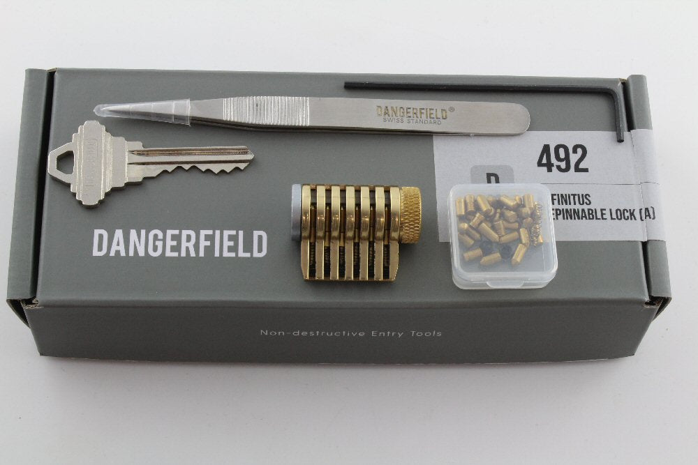 Practice Lock - Dangerfield Infinitus Repinnable Cutaway & Tweezers