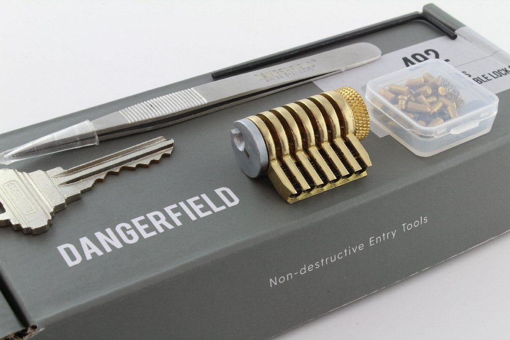 Practice Lock - Dangerfield Infinitus Repinnable Cutaway & Tweezers