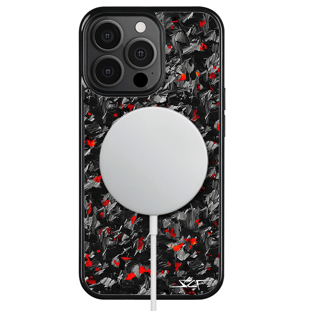 iPhone | Red Flake Forged Carbon Fiber Case | CLASSIC Series