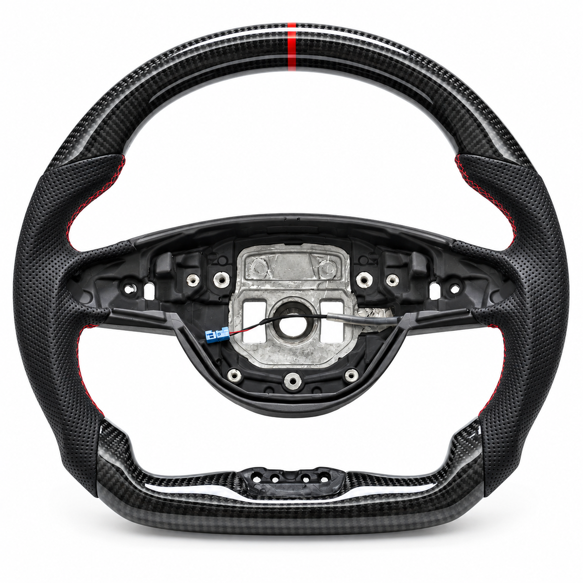 Carbon Fiber Heated Steering Wheel Red Stripe for Mercedes Benz W205 C63 CLA GLE GLS