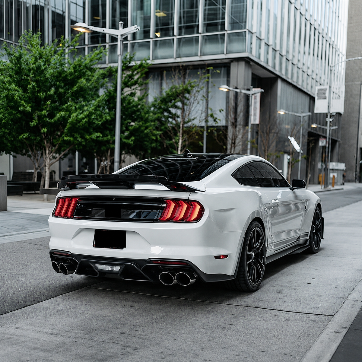 GT500 Style Double Deck Carbon Fiber Rear Trunk Spoiler Wing for Ford Mustang