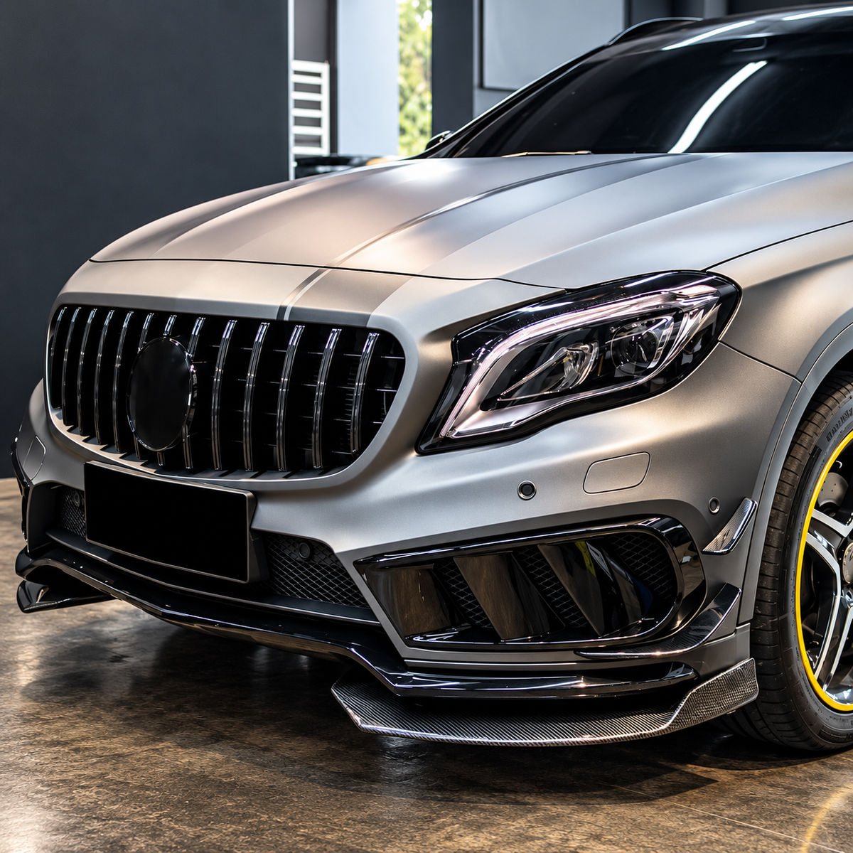 Carbon Fiber Front Bumper Splitter Fins Canards for Mercedes Benz GLA45 AMG