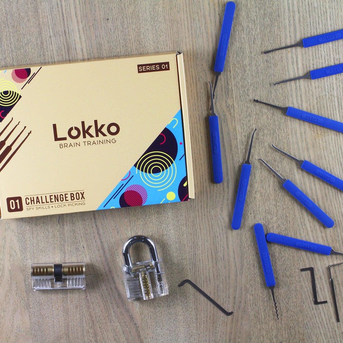 Lock Pick Set - Ideal for Beginners: Lock Picks by LOKKO, Practice Locks, Covert Kit + How-to Guide