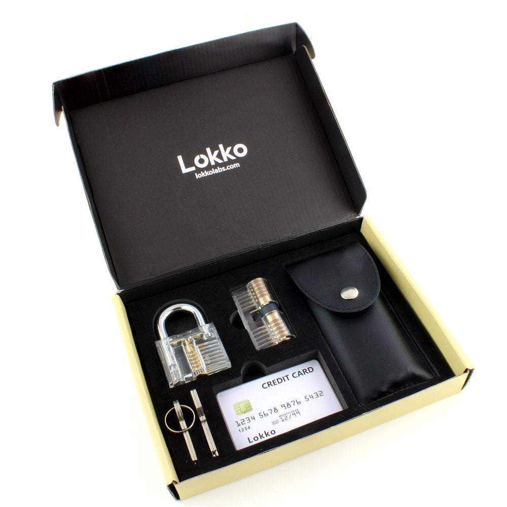 Lock Pick Set - Ideal for Beginners: Lock Picks by LOKKO, Practice Locks, Covert Kit + How-to Guide