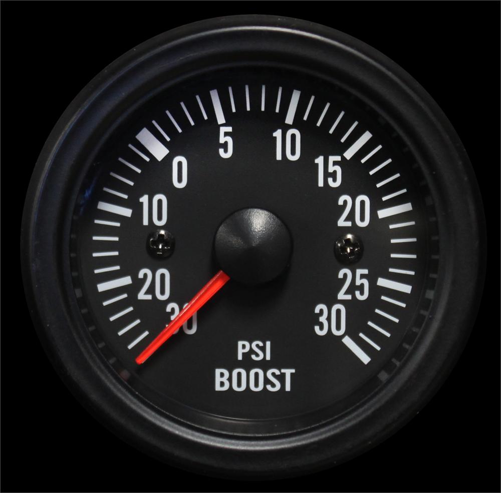 2-1/16" Electrical Boost Gauge Clear Lens White LED
