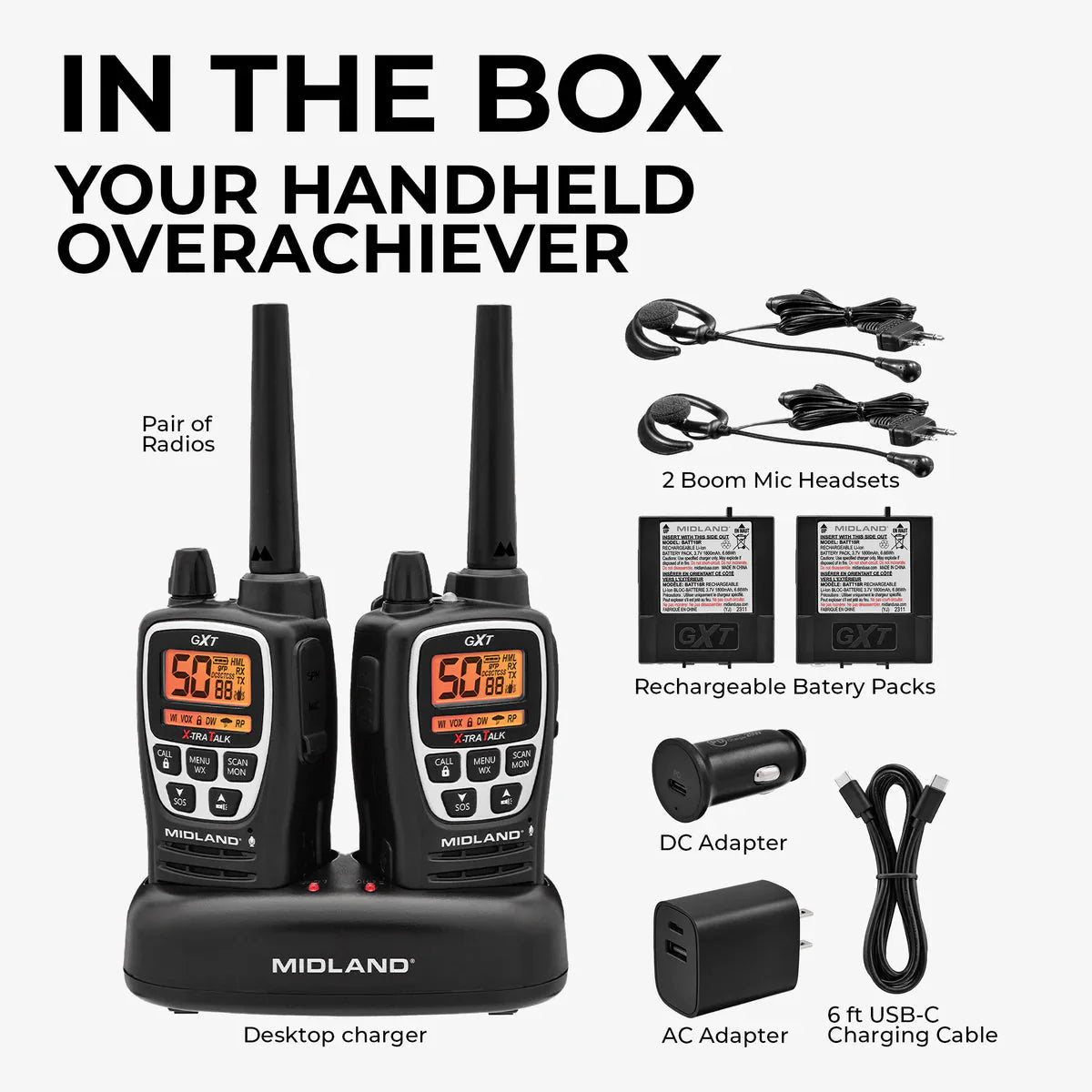 Midland GXT3000 GMRS Two-Way Radio Bundle