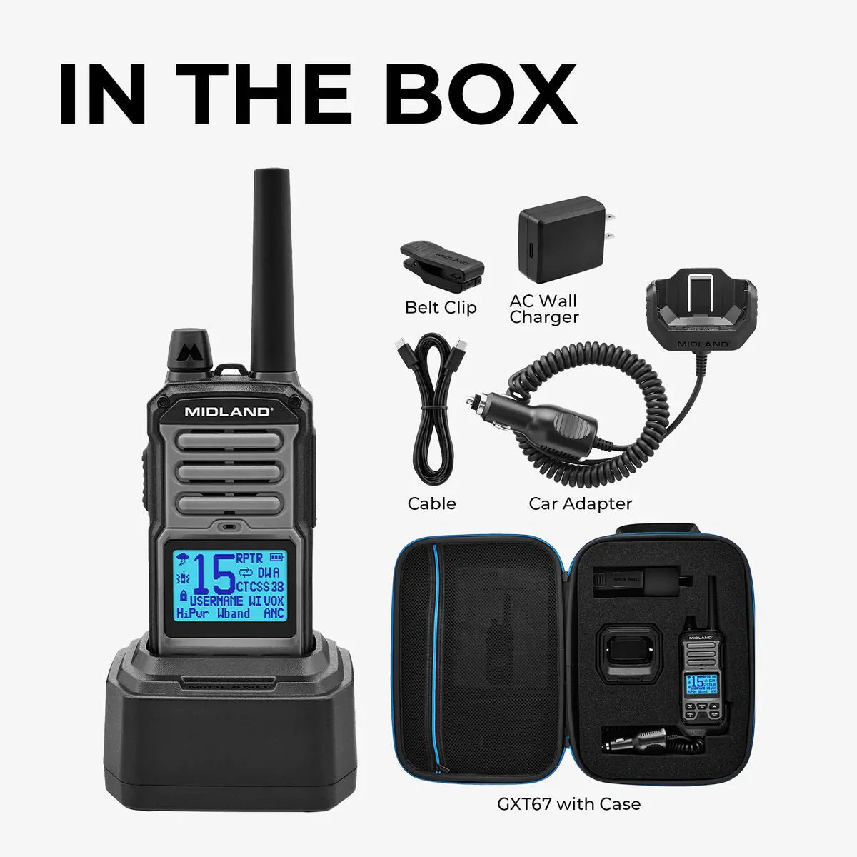 Midland GXT67 PRO 5W GMRS Two-Way Radio