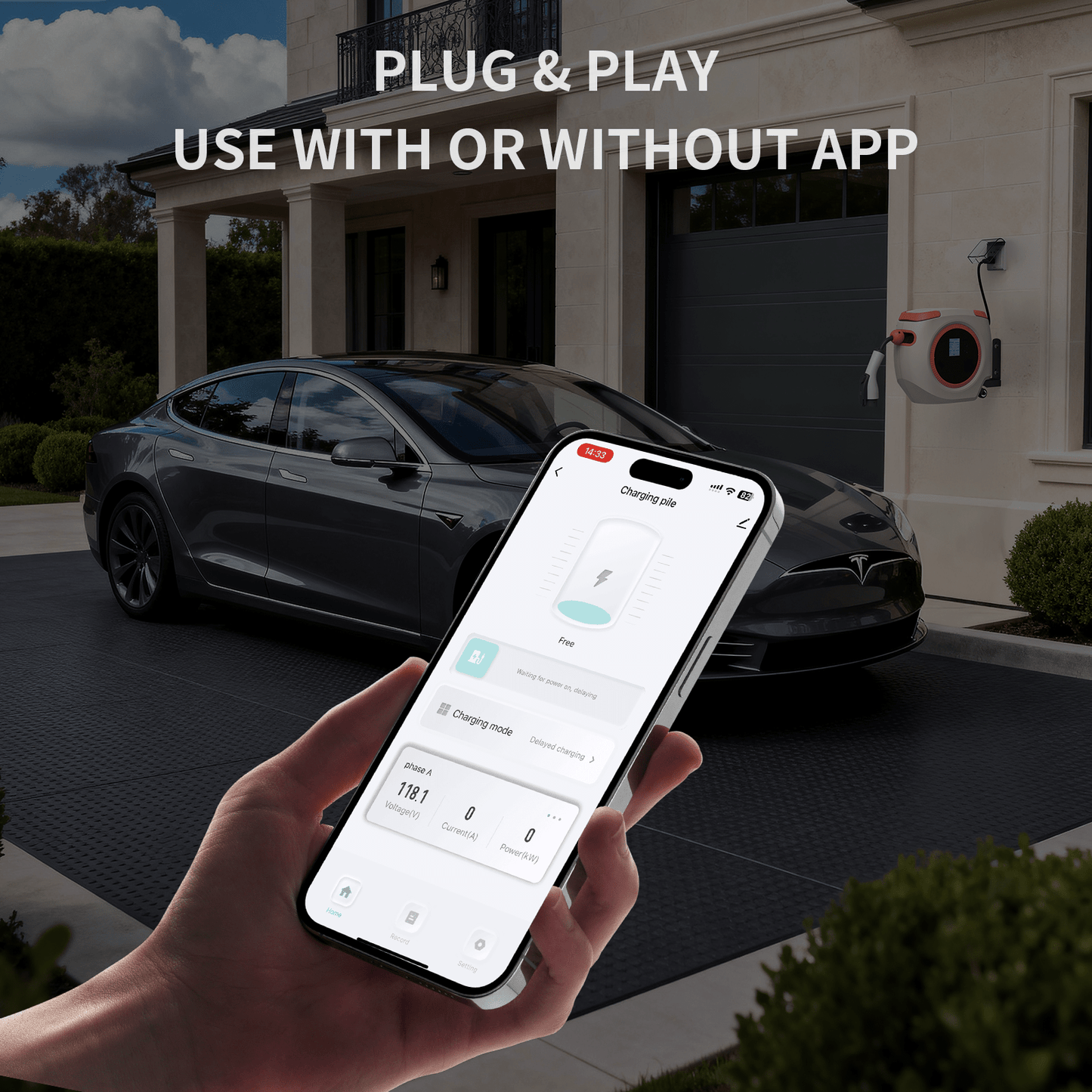 Portable EV Charger | 3.5KW AC | APP Control Wallbox