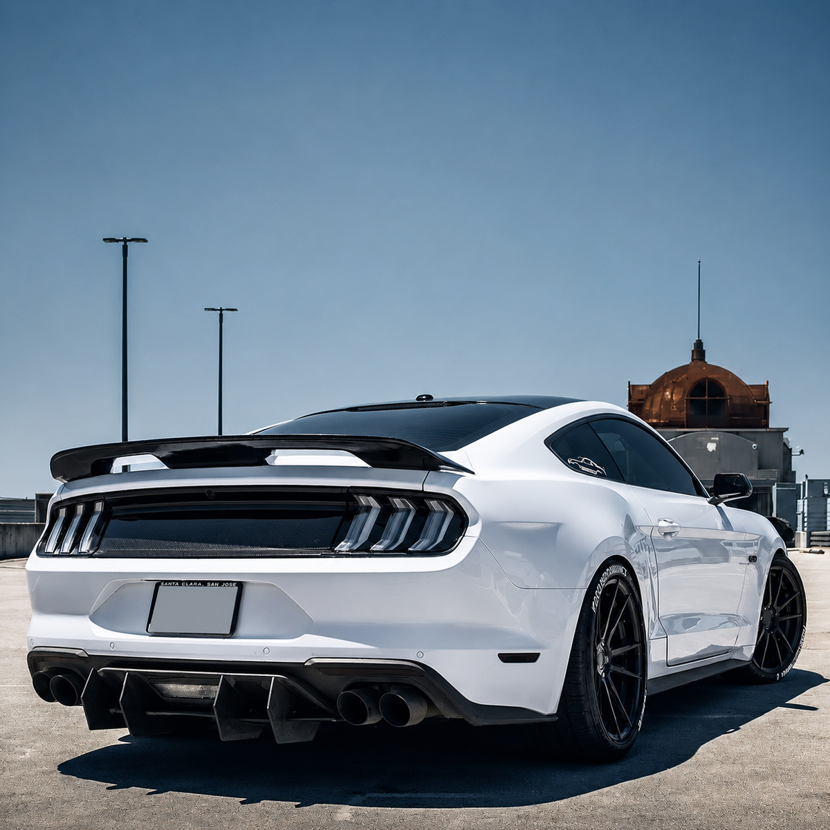 MD Style Dry Carbon Fiber Rear Bumper Diffuser for Ford Mustang