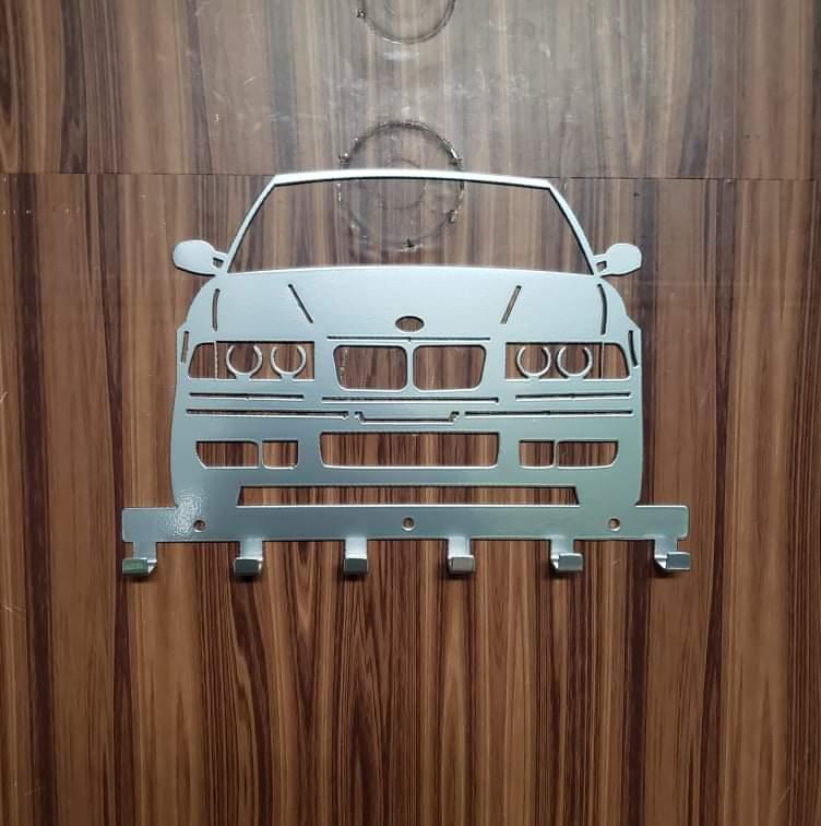 E36 M3 Key Hanger Steel Wall Mounted Key Rack – Classic BMW Organizer for Garage Entryway Office Car Lover Gift