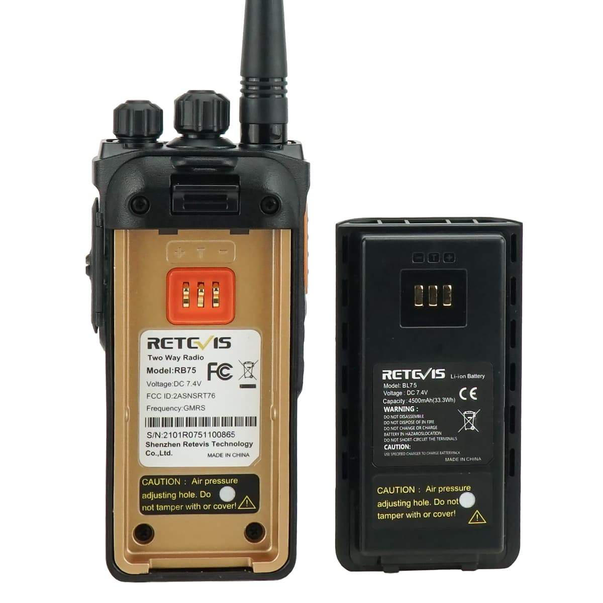 Retevis RB75 Waterproof GMRS Repeater-Capable Radio 5W