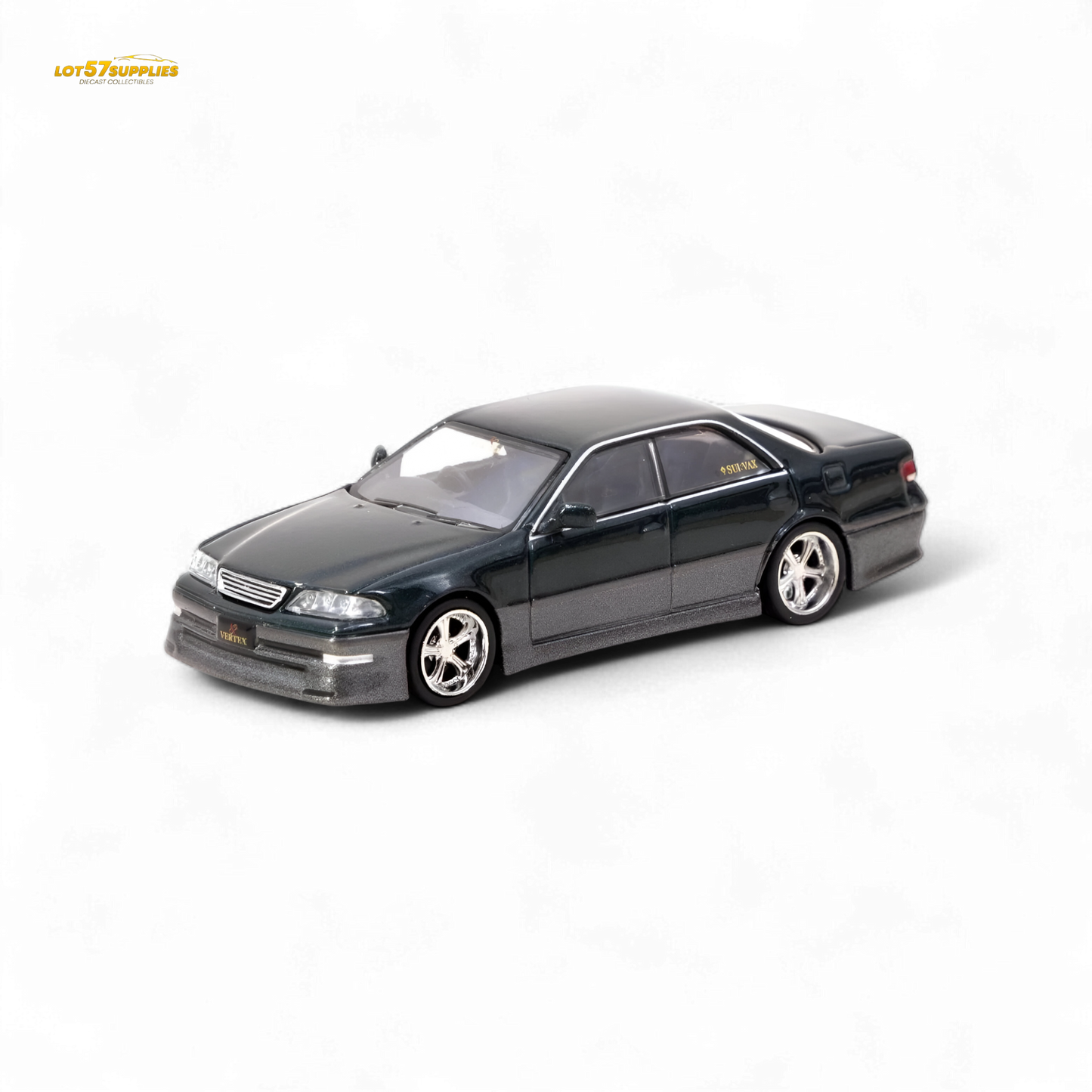 Tarmac Works Global64 VERTEX Toyota Mark II JZX100 Dark Green Metallic 1:64 T64G-024-GR
