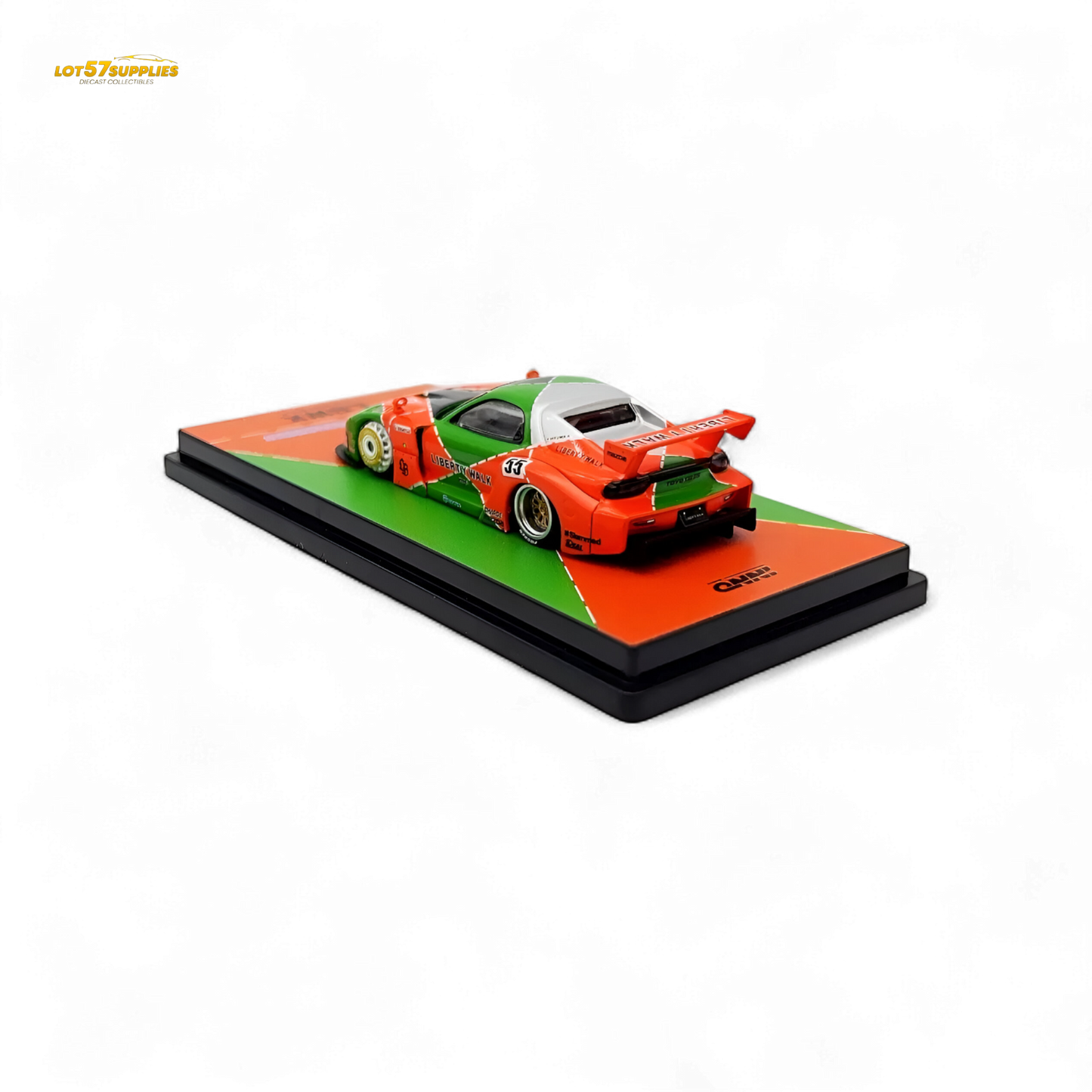 Inno64 Mazda RX-7 LBWK FD3S Orange/Green MDX 24' 1:64 IN64-LBWK-RX7-04