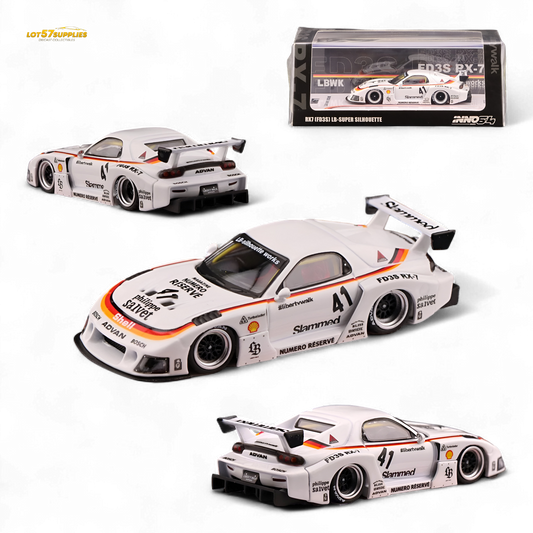 Inno64 Mazda RX-7 LBWK in White 1:64 IN64-LBWK-RX7-02