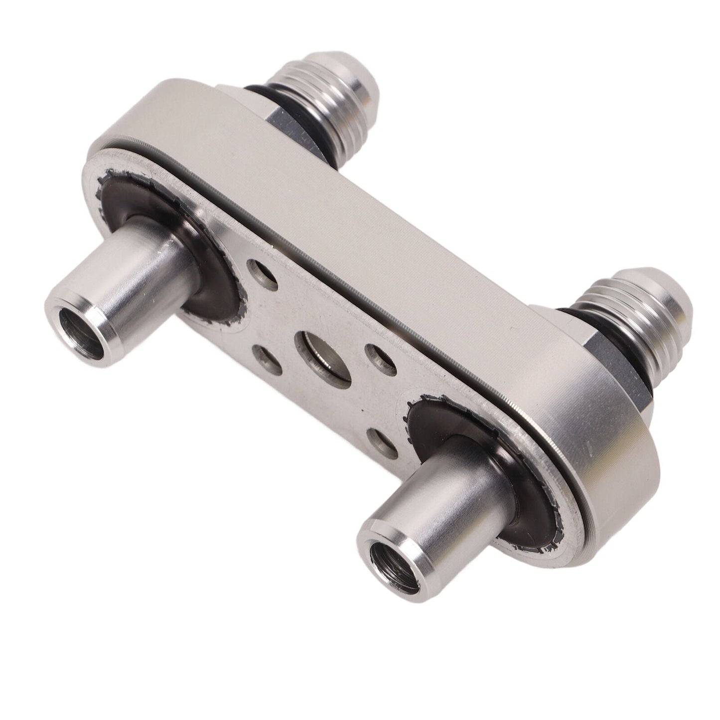 Transmission Cooler Line Adapter Plate with Gasket and 6AN Fittings Compatible with 6L80E 6L90E 8L90E Oil Seal Line Connector for Braided Hose Set