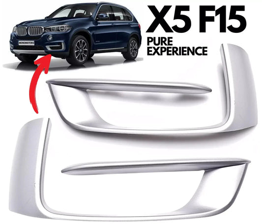 BMW X5 F15  Compatible Silver Painted Front Bumper Grille Molding Trim PURE EXPERIENCE