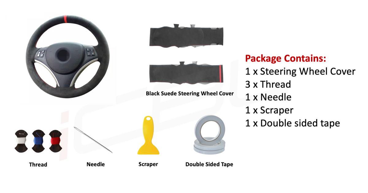 BMW E-Series Alcantara Suede Steering Wheel Cover DIY