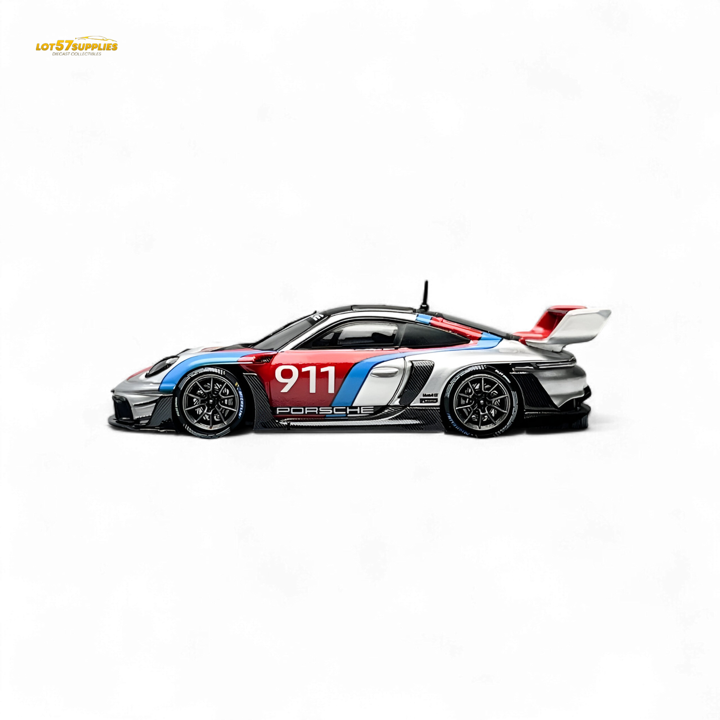 HKM Model Porsche 911 (992) GT3 R Rennsport Silver #911 1:64