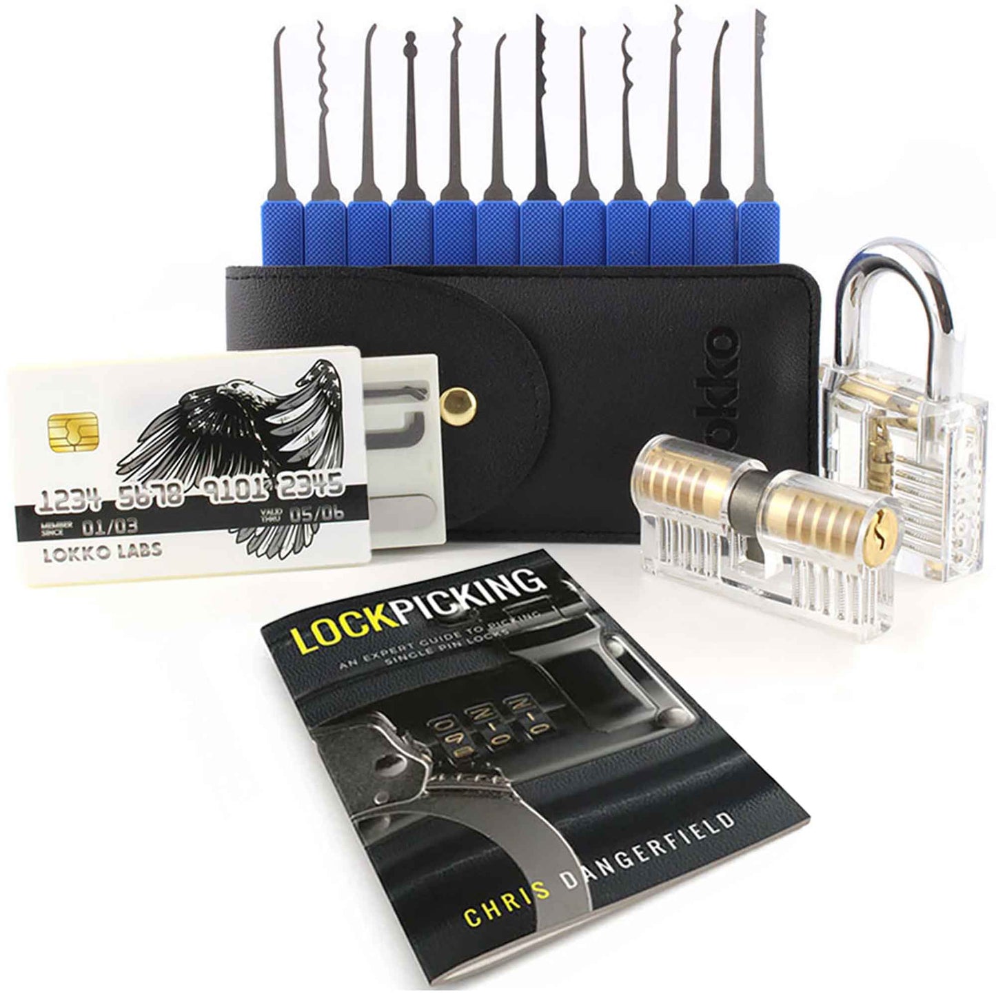 Lock Pick Set - Ideal for Beginners: Lock Picks by LOKKO, Practice Locks, Covert Kit + How-to Guide