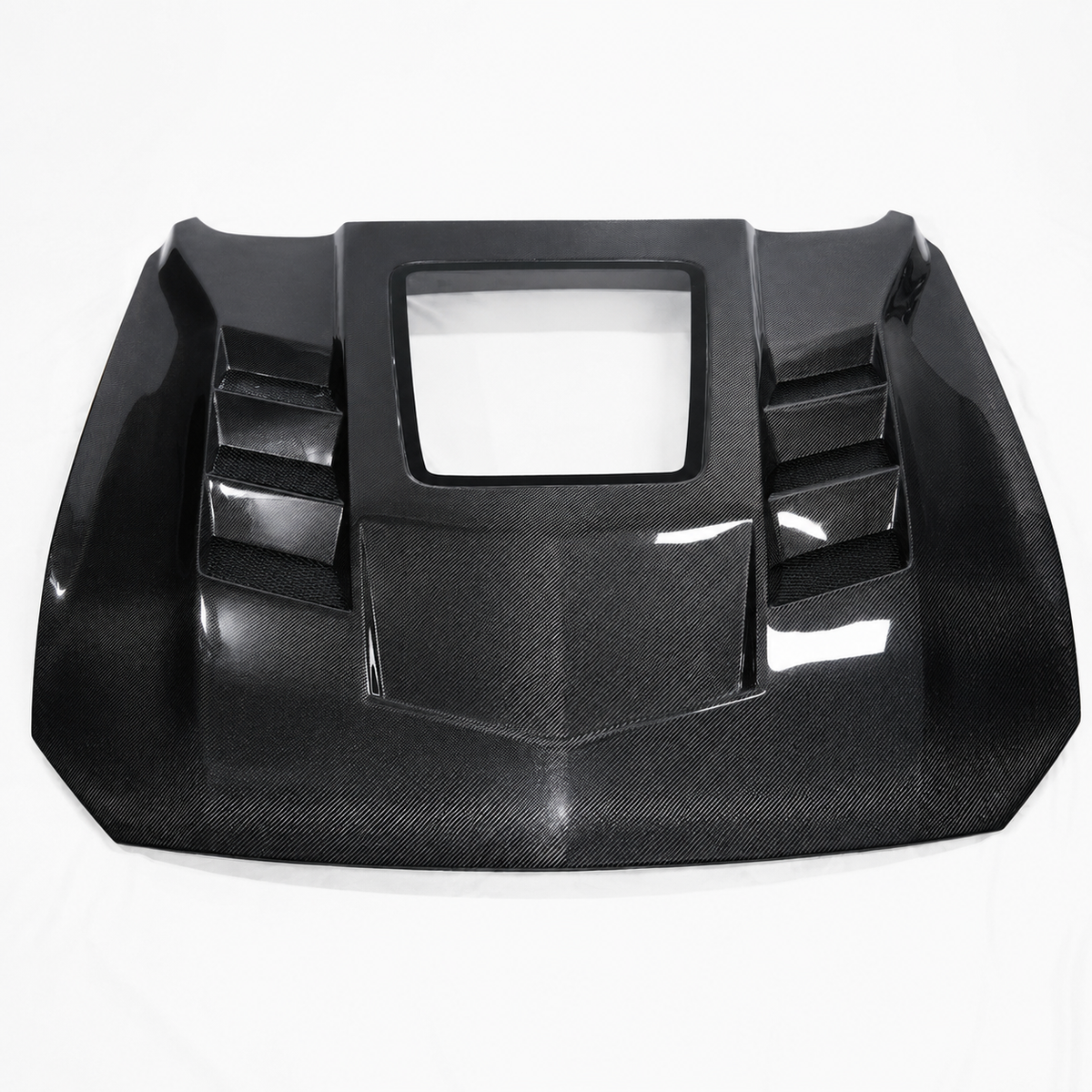 Carbon Fiber Vented Hood with Transparent Window for Ford Mustang S650
