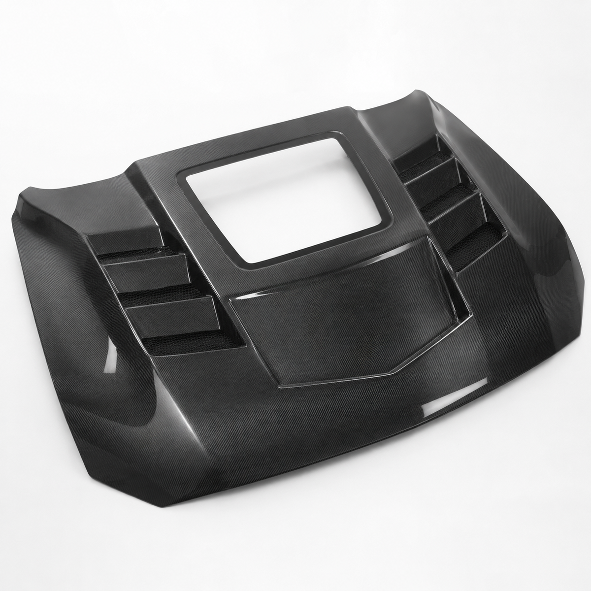 Carbon Fiber Vented Hood with Transparent Window for Ford Mustang S650