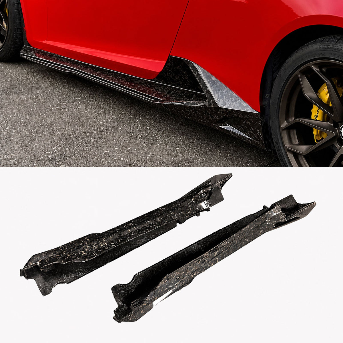 N Style Forged Carbon Fiber Side Skirt Kit for Lamborghini Huracan LP580 LP610 Spyder