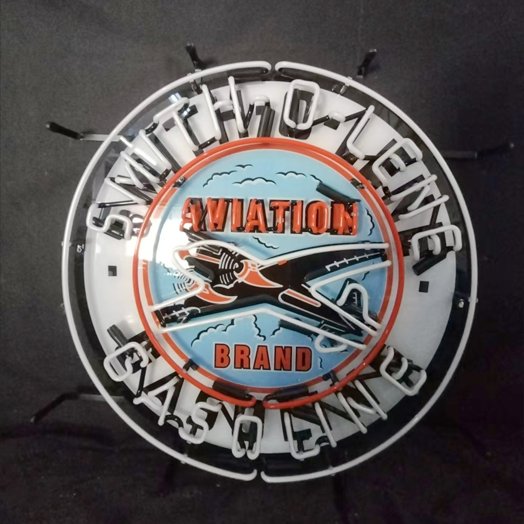 Light Blue Smith-o-lene Gasoline Aviation Brand Neon Signs Light