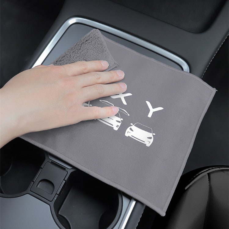 Premium Dual-Sided Car Cleaning Towel | Suede & Coral Velvet | 30×30cm | 3 Colors