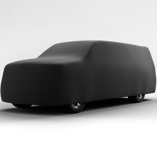 Black Satin BL - Black Car Cover for GMC Sierra 3500 HD 2014 Crew Cab Pickup 6.5 Feet Bed with Camper Shell