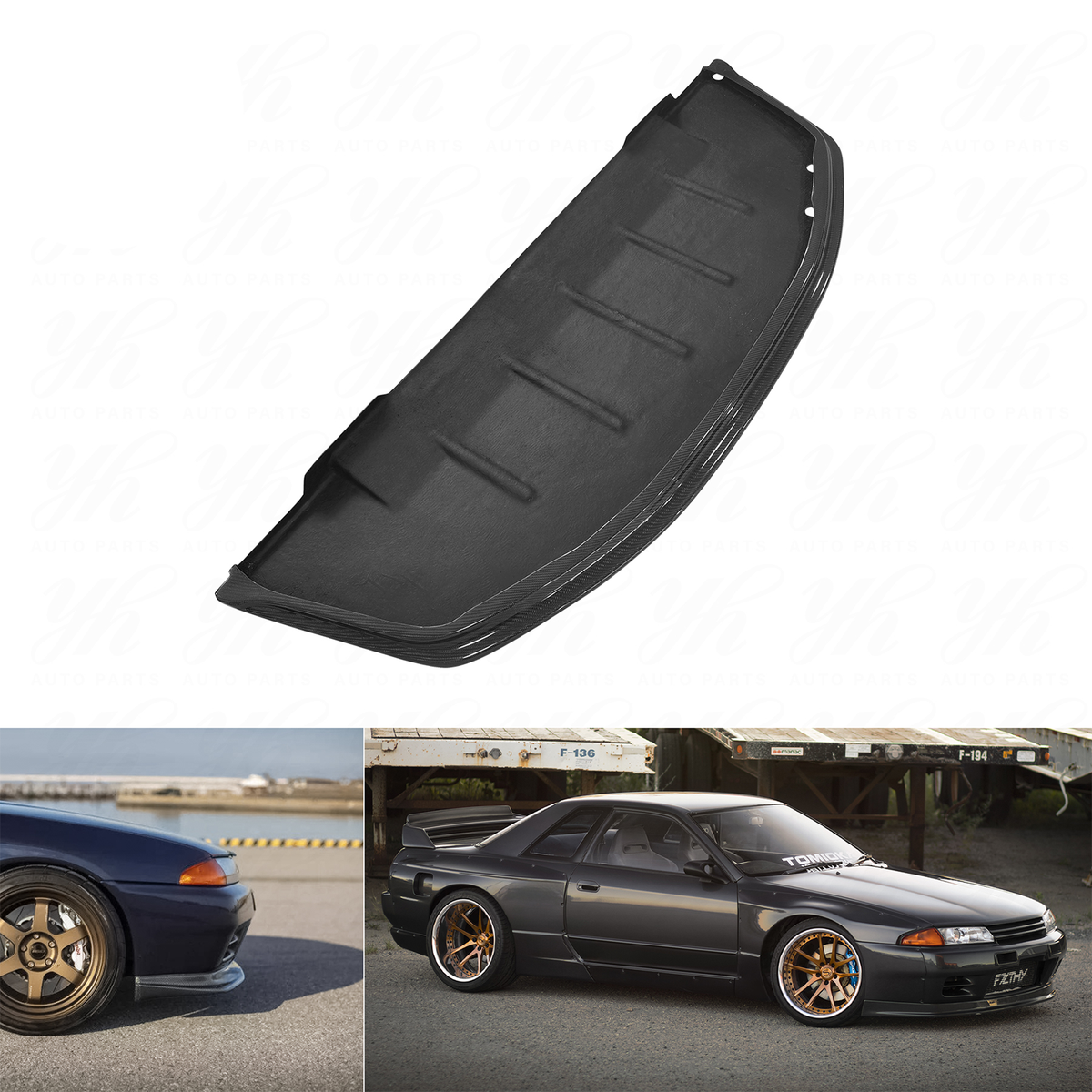 Style Carbon Fiber Front Bumper Lip Splitter Valance for Nissan Skyline GT R R32 & Nissan Skyline R32 GTS